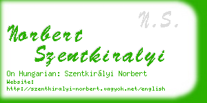 norbert szentkiralyi business card